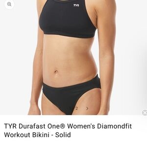 TYR Durafast One® Women's Diamondfit Workout swim Bikini - Solid black size XS